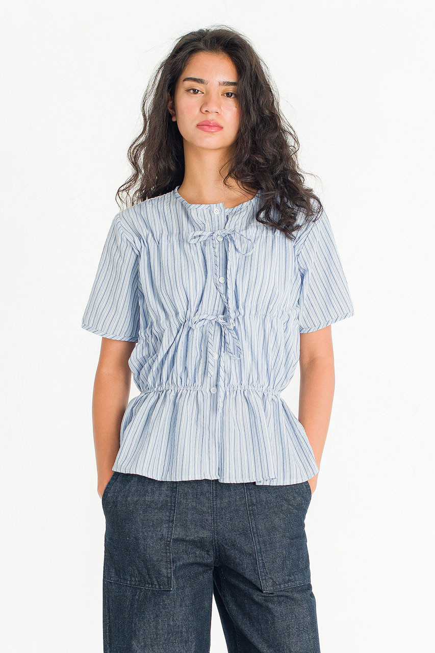トップス Sea NewYork ribbon blouse Oceane Ribbon Stripe Blouse, Blue