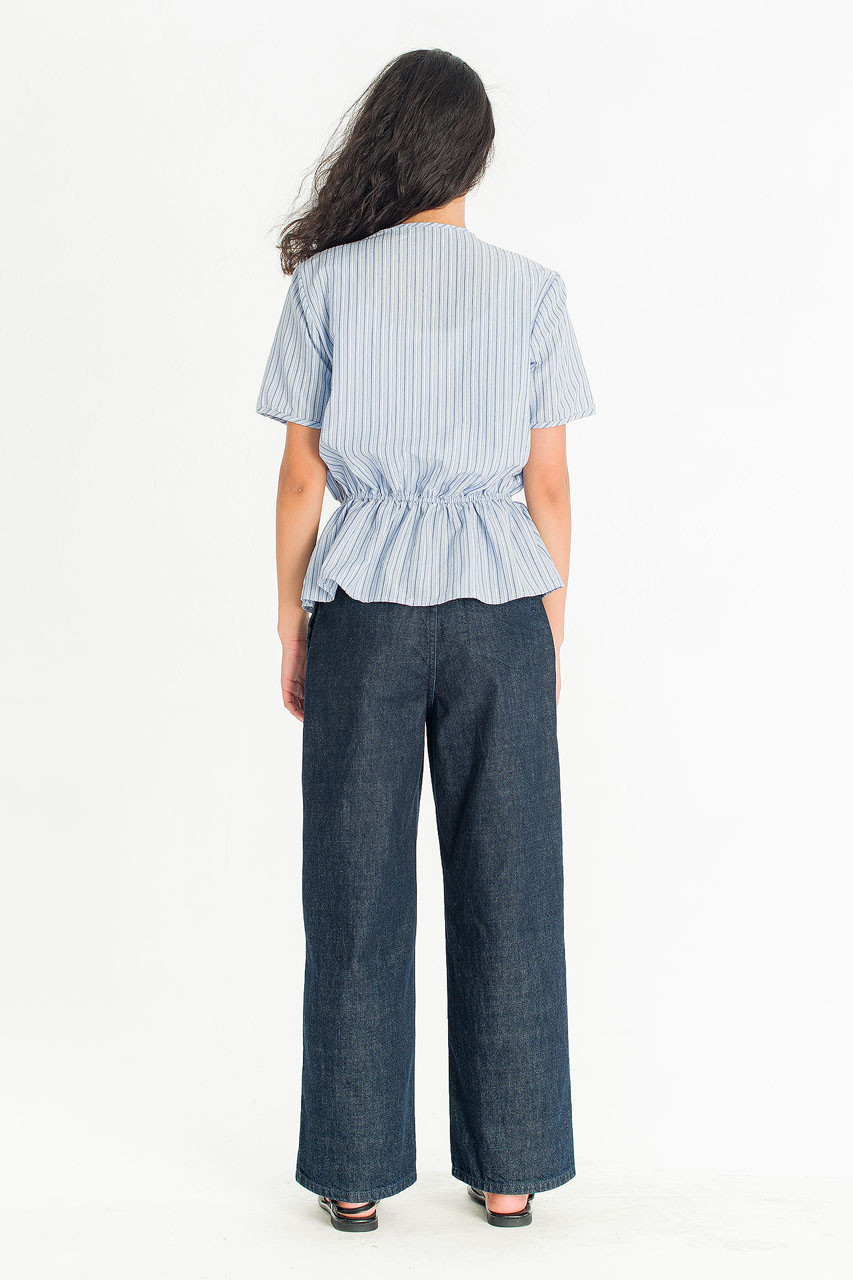 Oceane Ribbon Stripe Blouse, Blue