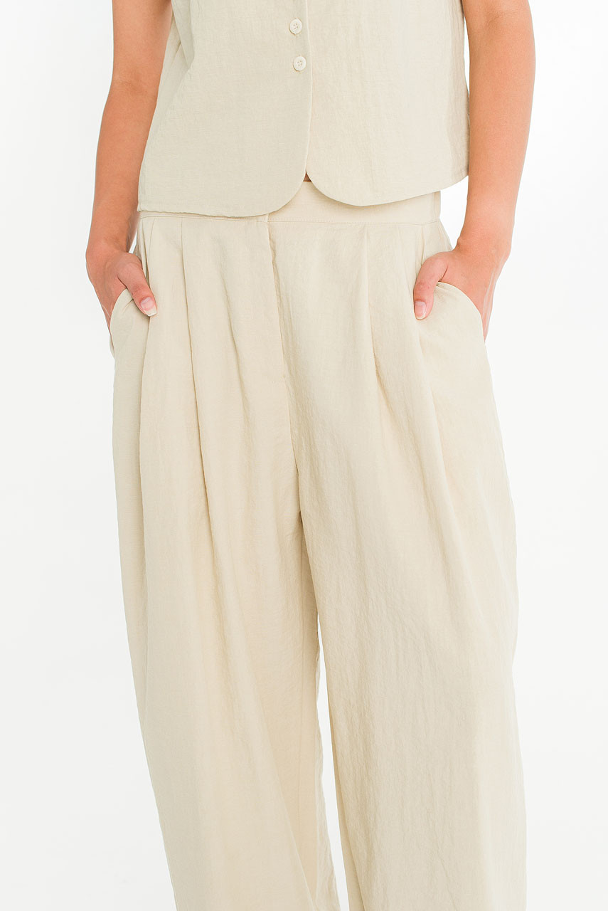Helios Button Trousers, Beige