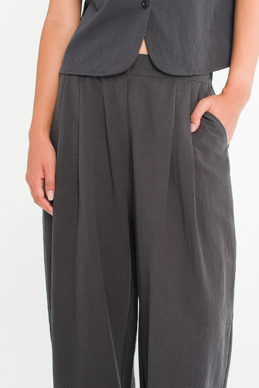 Helios Button Trousers, Charcoal