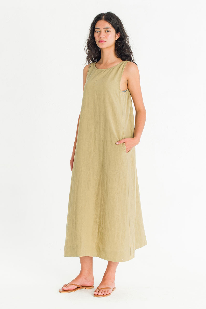 Sorento Linen Dress, Khaki