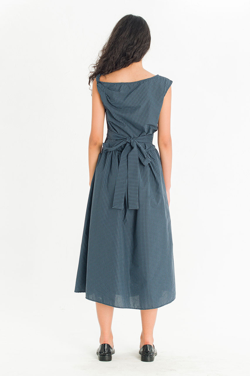 Nox Twist Check Dress, Black