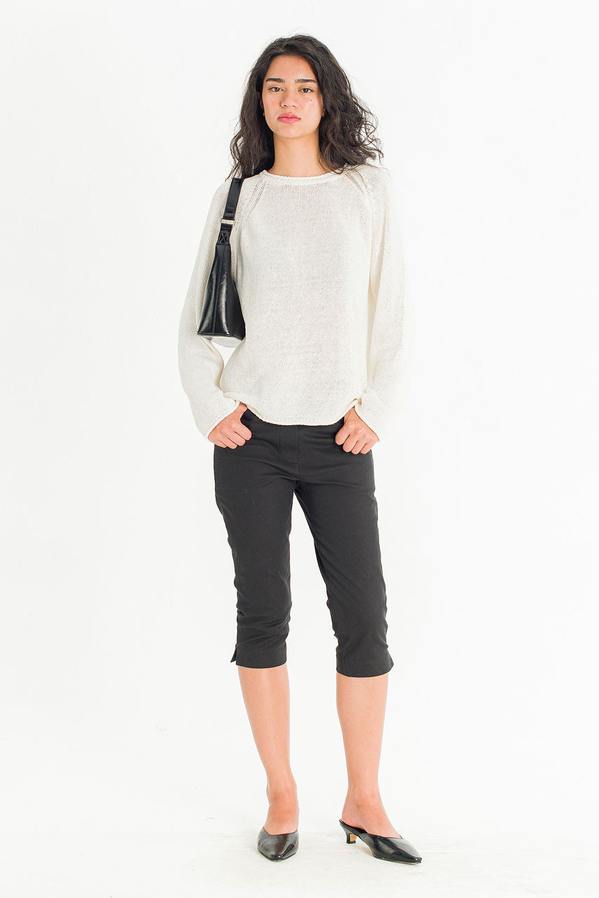 Capri Knee Length Pants, Black