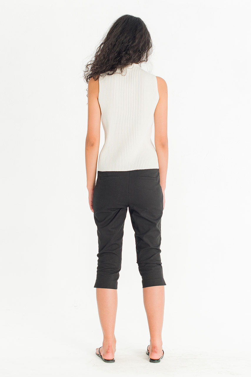 Milano Ribbed Knit Sleeveless Top, Ivory
