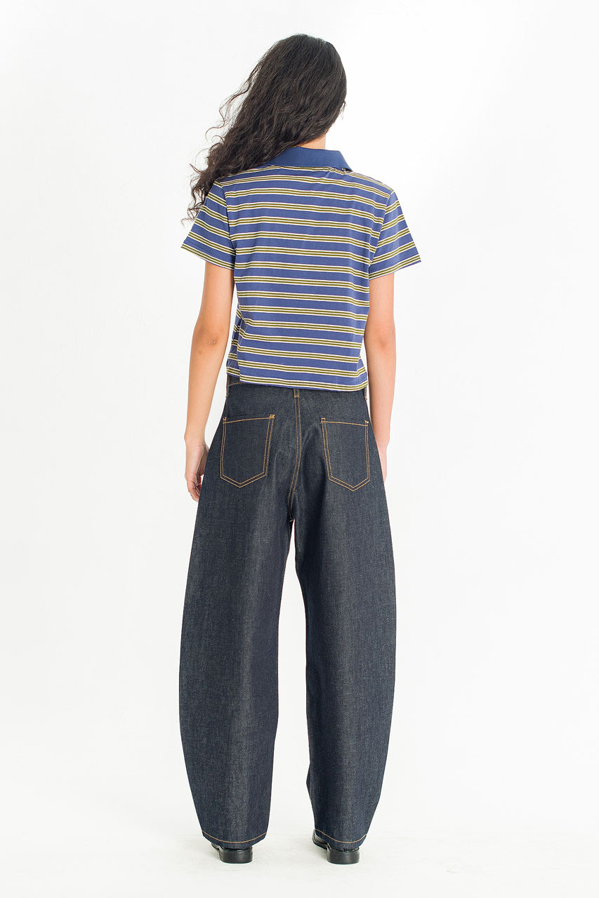 Mini Stripe Polo Tee, Blue