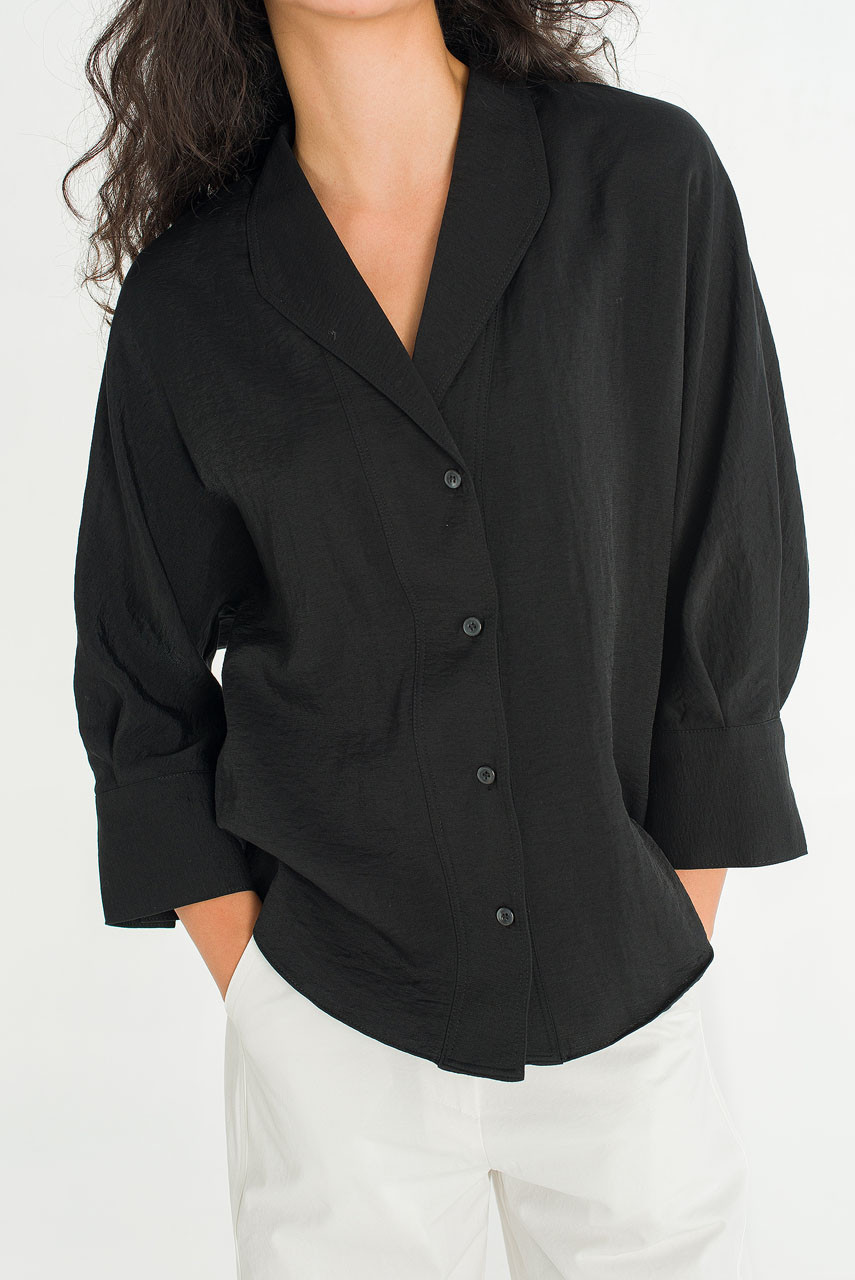 Glow Collar Blouse, Black