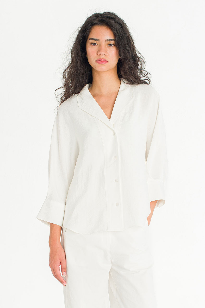 Glow Collar Blouse, Ivory