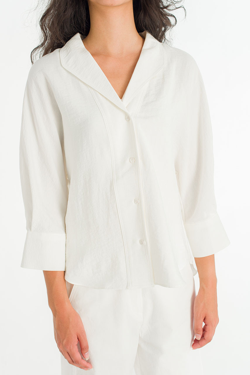 Glow Collar Blouse, Ivory
