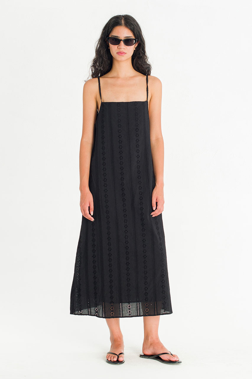 May Lace Slip Dress, Black
