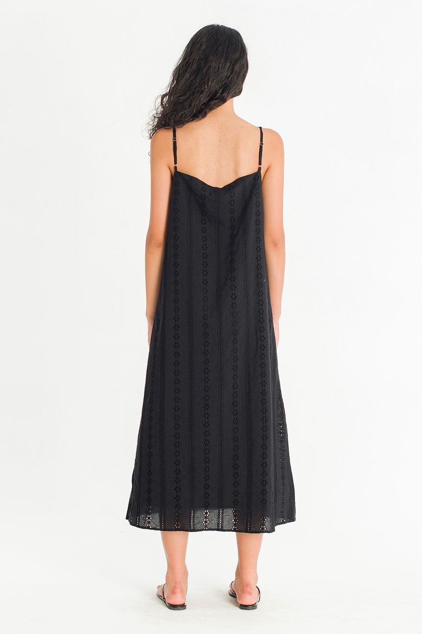May Lace Slip Dress, Black
