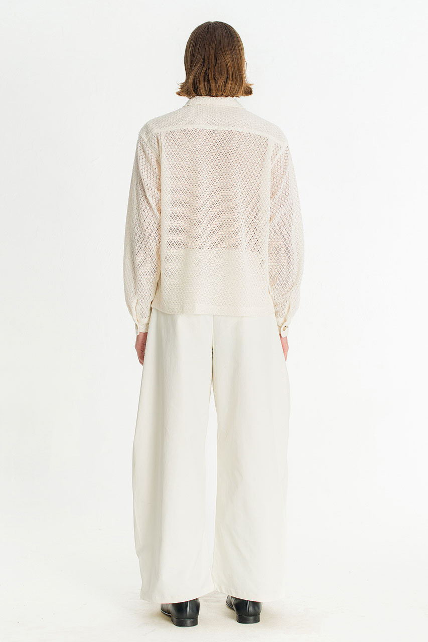 Menswear | Lace Crochet Overshirt, Ivory