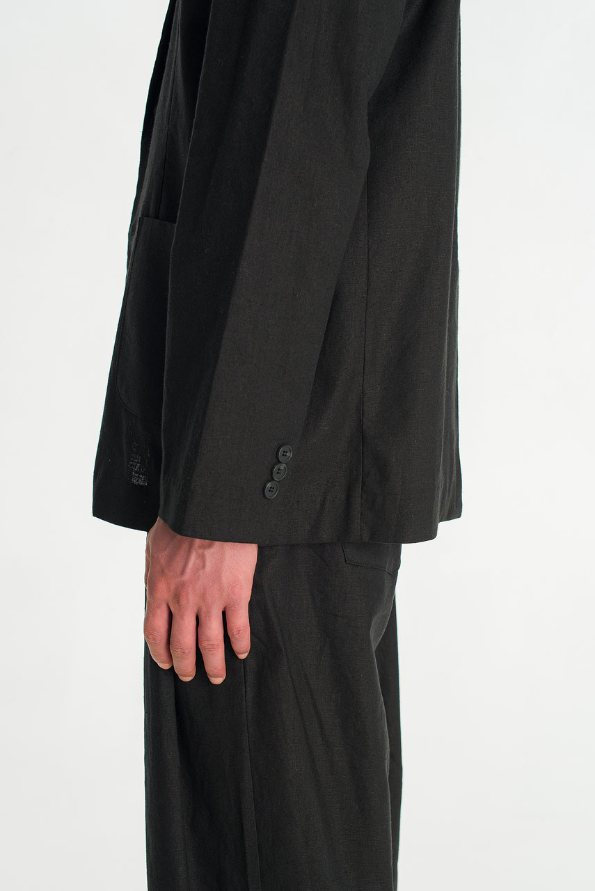 Menswear | Linen Blazer, Black
