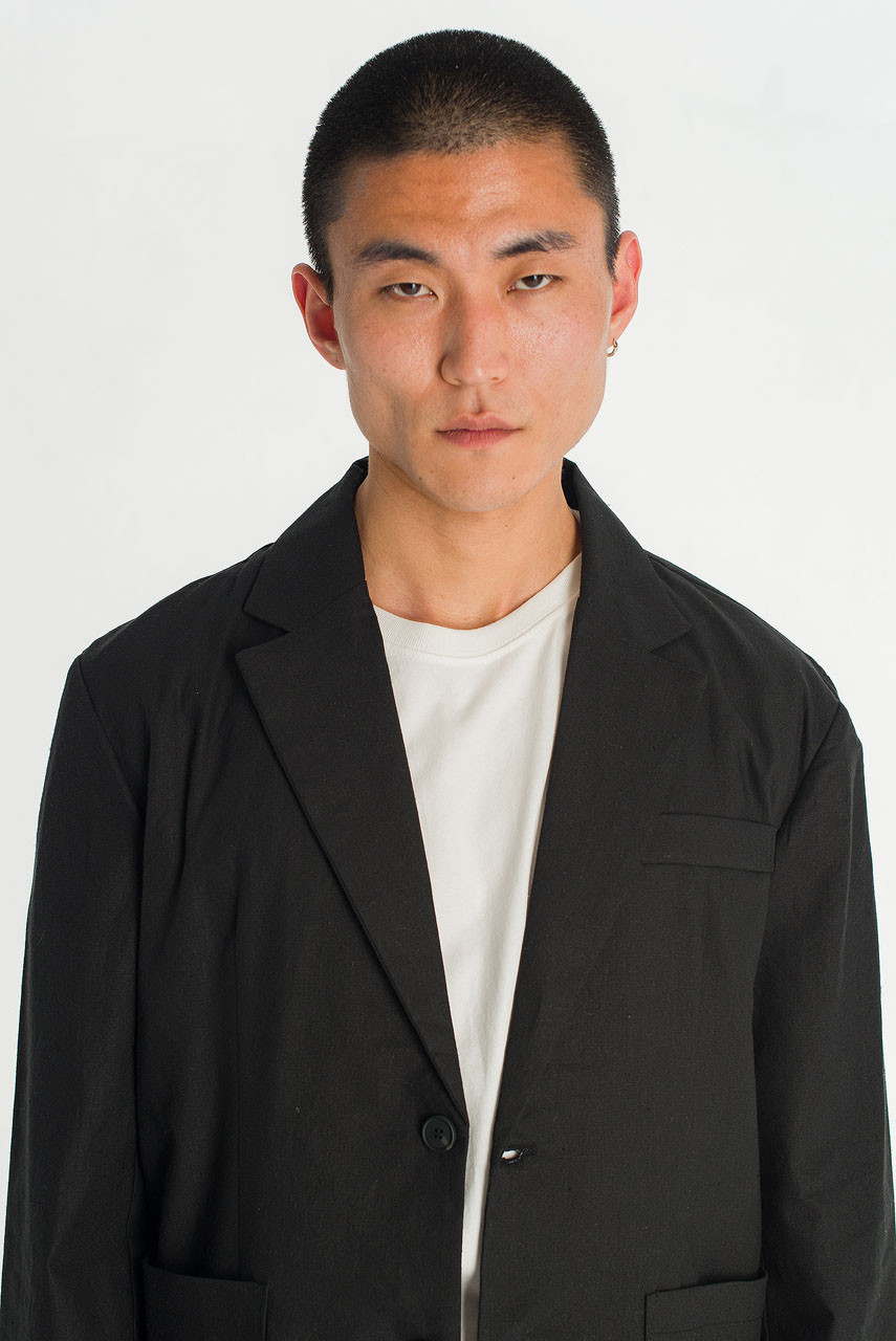 Menswear | Linen Blazer, Black