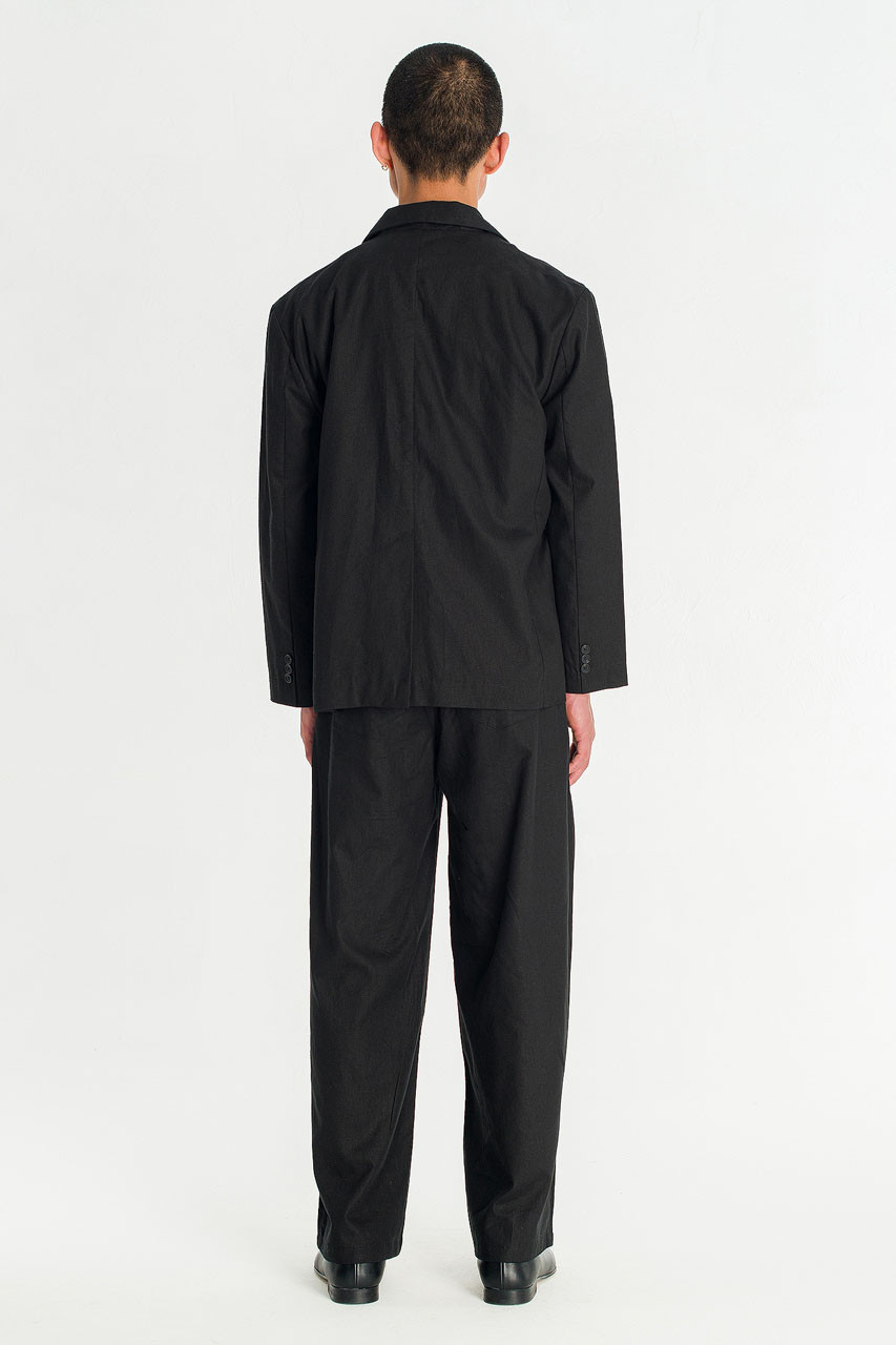 Menswear | Linen Blazer, Black