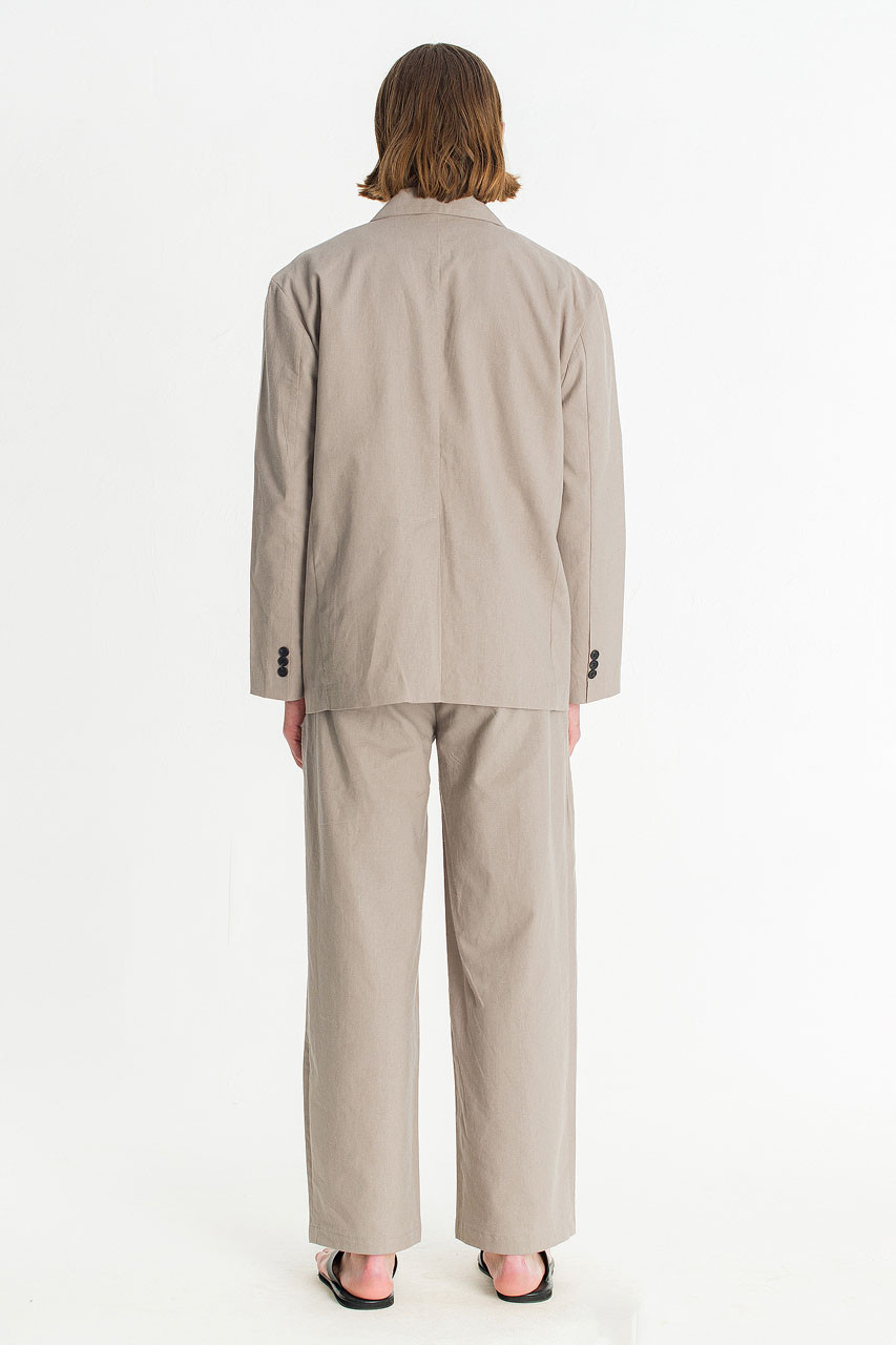 Menswear | Linen Blazer, Khaki Grey