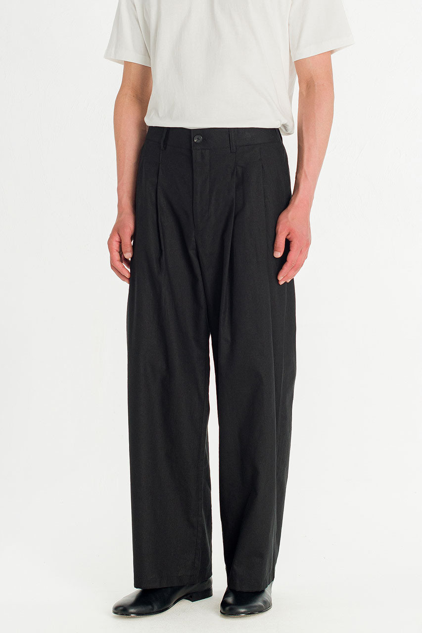 Menswear | Linen Combi Slacks, Black