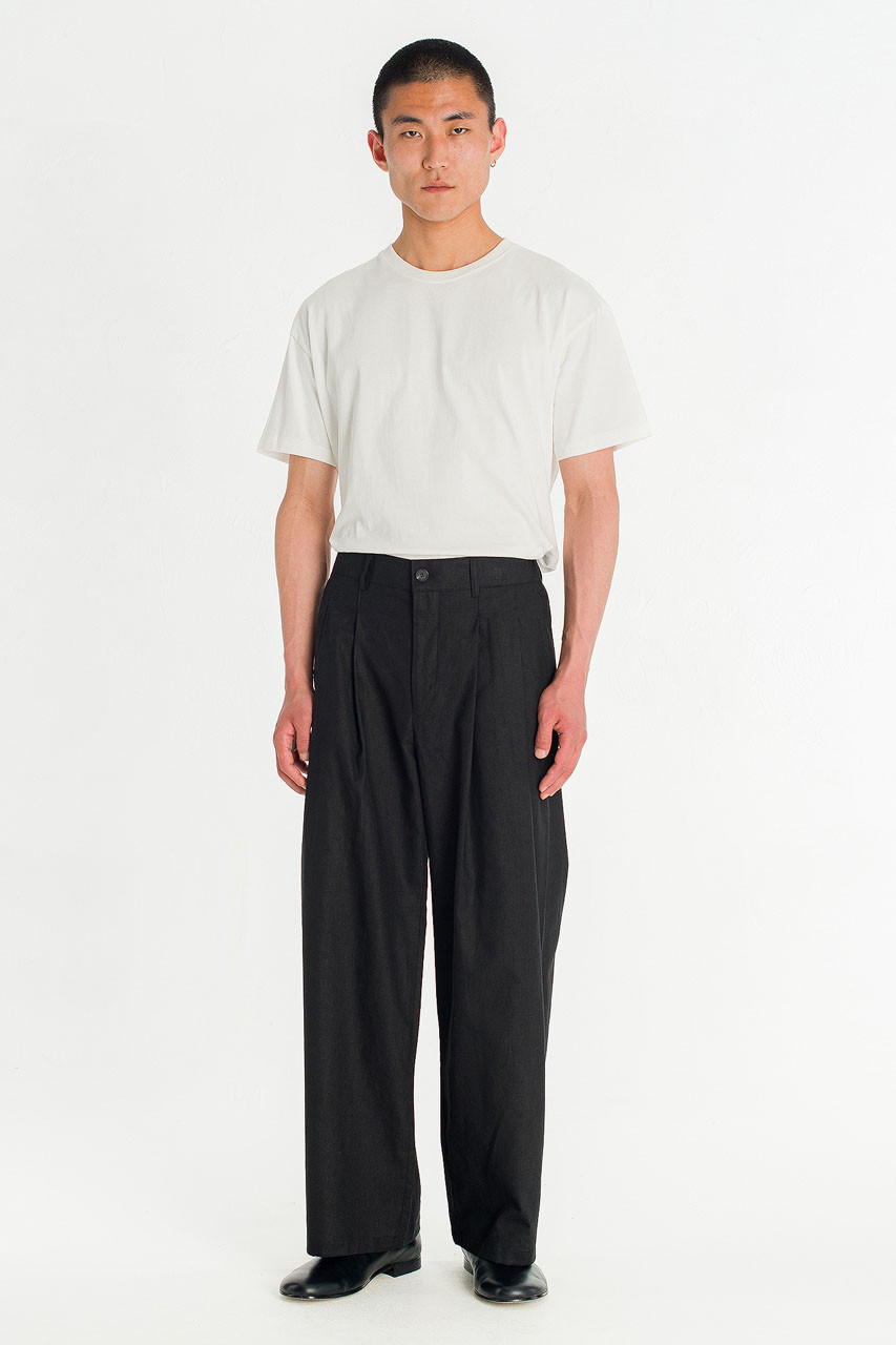 Menswear | Linen Combi Slacks, Black