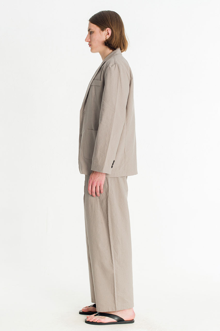 Menswear | Linen Combi Slacks, Khaki Grey