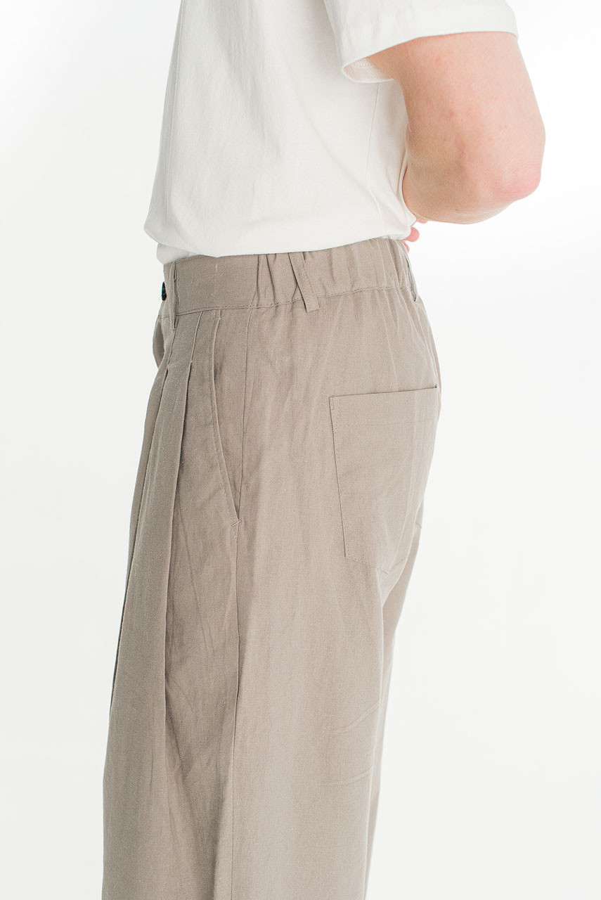 Menswear | Linen Combi Slacks, Khaki Grey