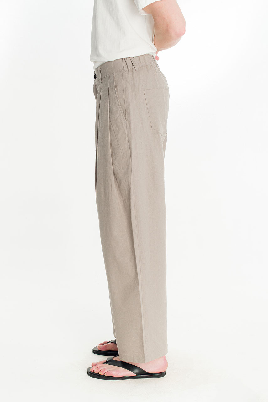 Menswear | Linen Combi Slacks, Khaki Grey