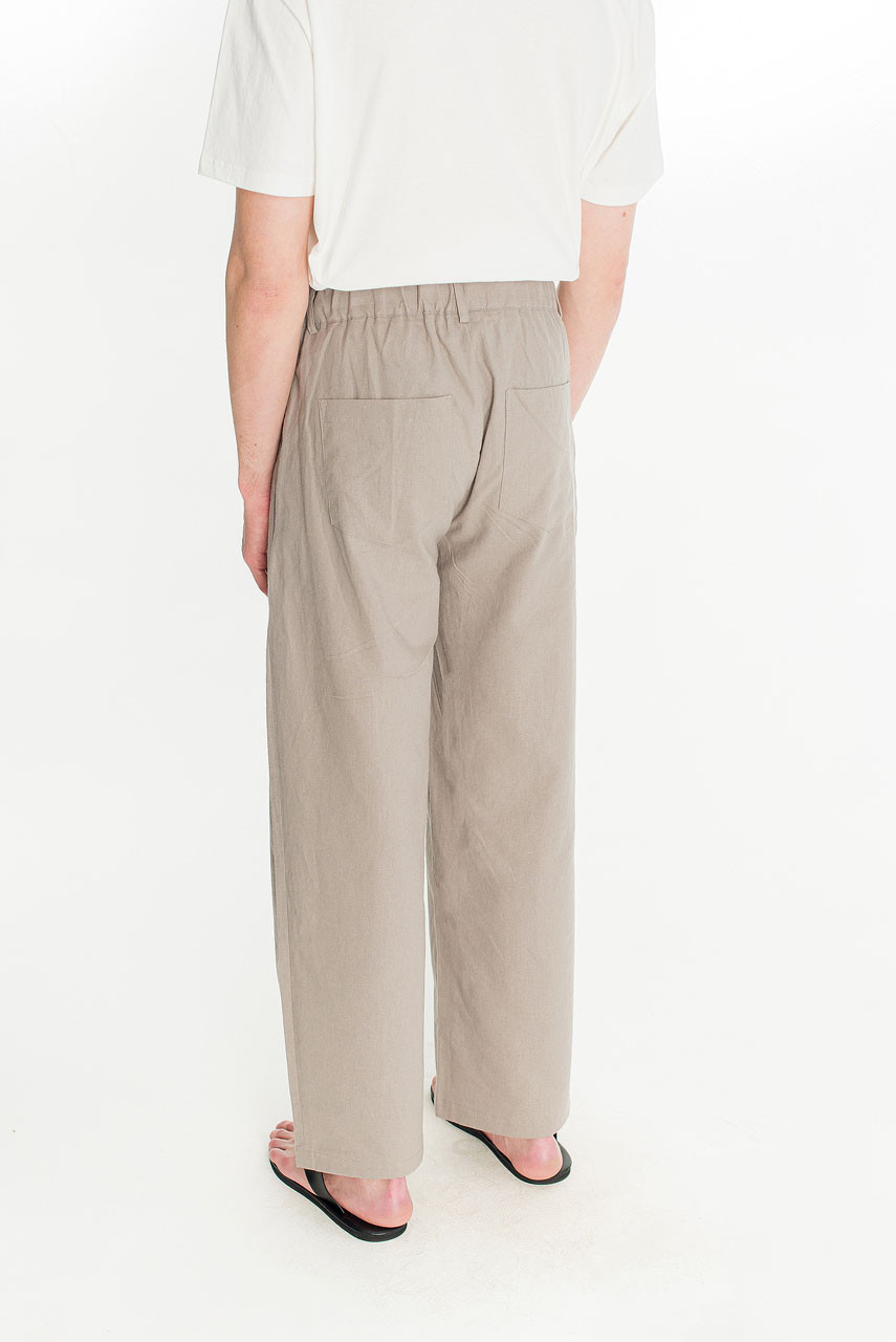 Menswear | Linen Combi Slacks, Khaki Grey