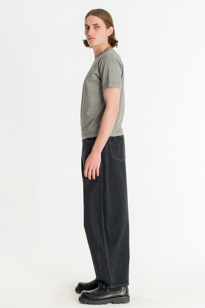 Menswear | Pigment-Dyed Crop Tee, Grey