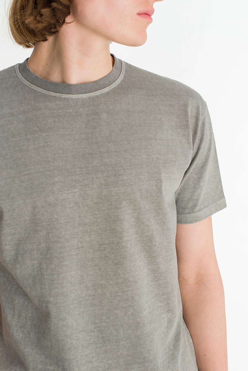 Menswear | Pigment-Dyed Crop Tee, Grey