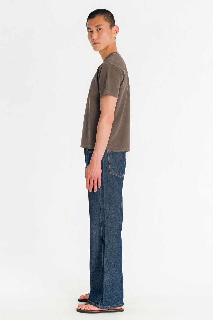 Menswear | Pigment-Dyed Crop Tee, Brown