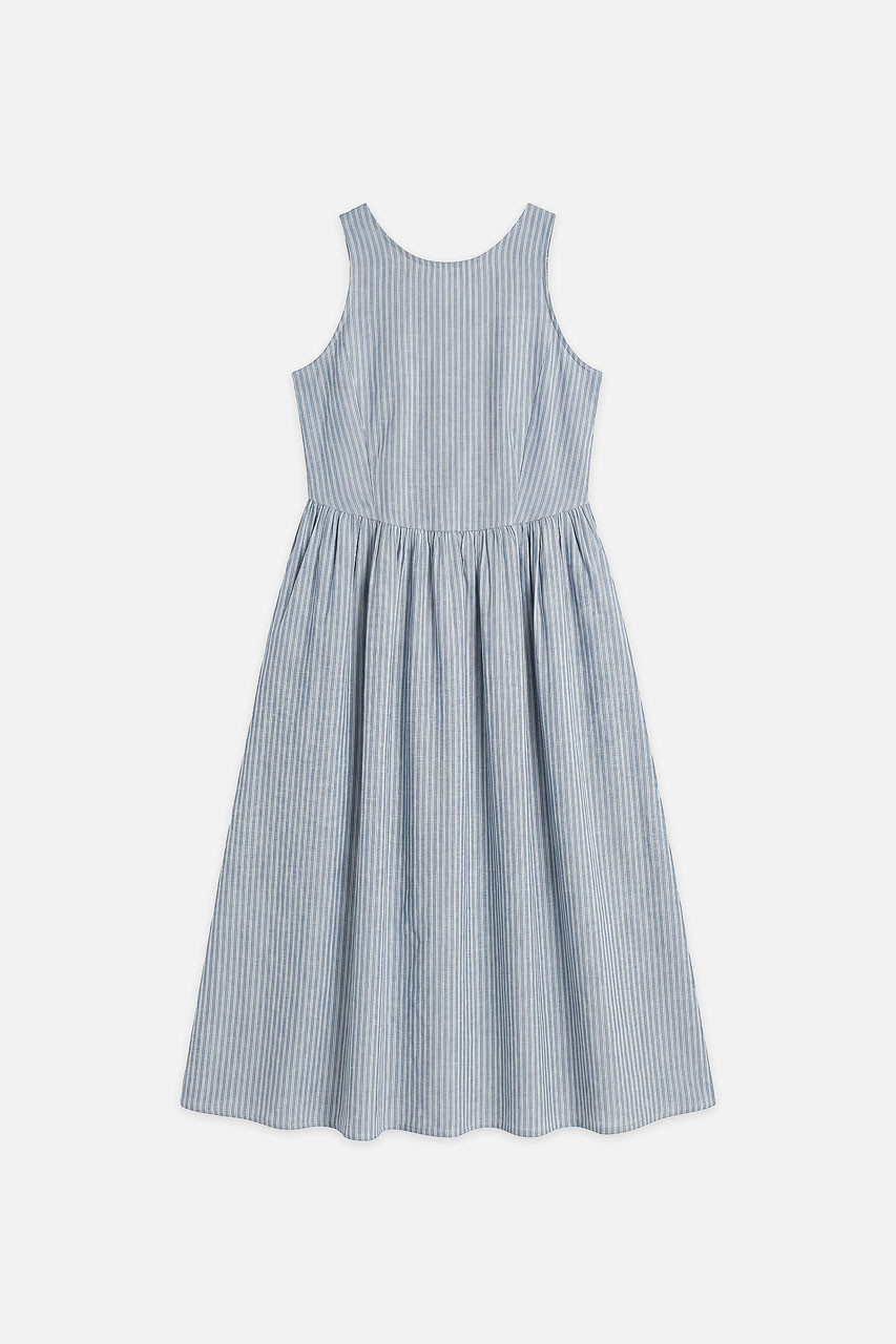 Granada Stripe Sleeveless Dress, Blue
