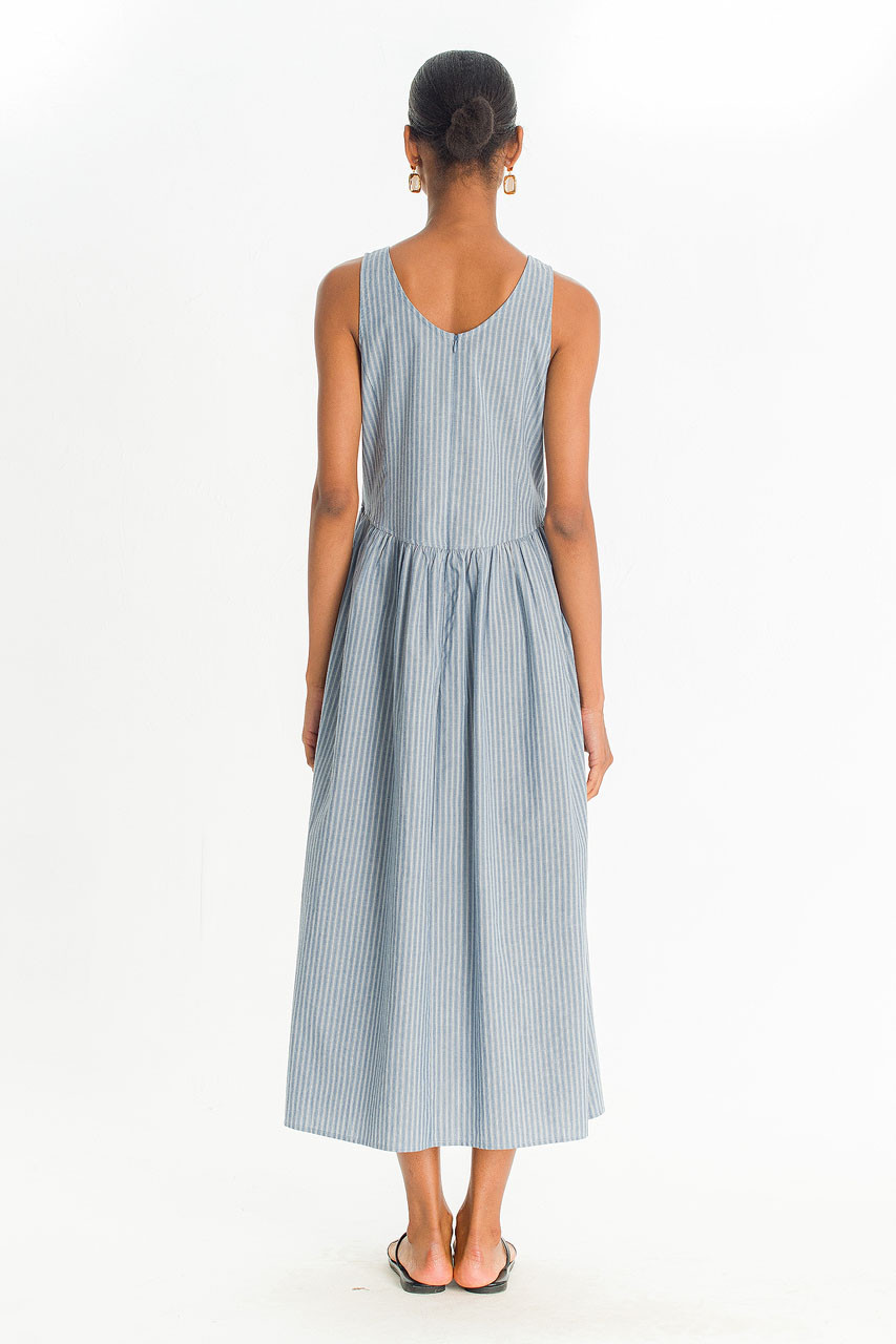 Granada Stripe Sleeveless Dress, Blue