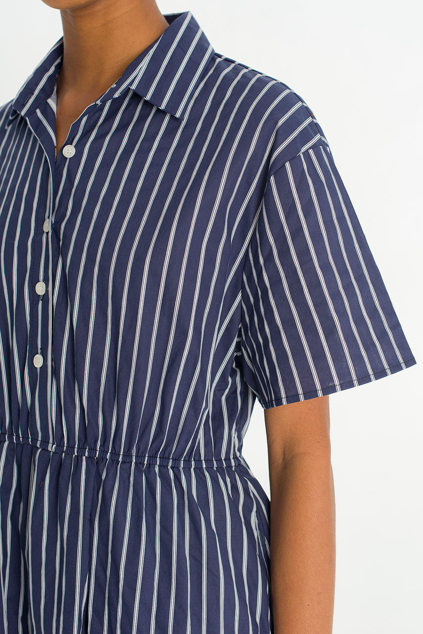 Noa Stripe Shirt Dress, Navy