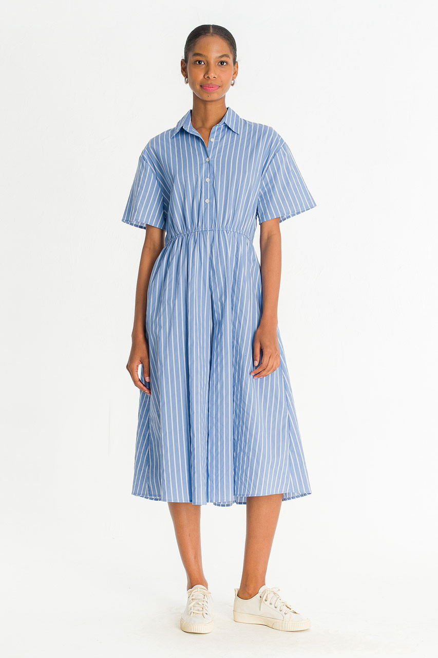 Noa Stripe Shirt Dress, Blue