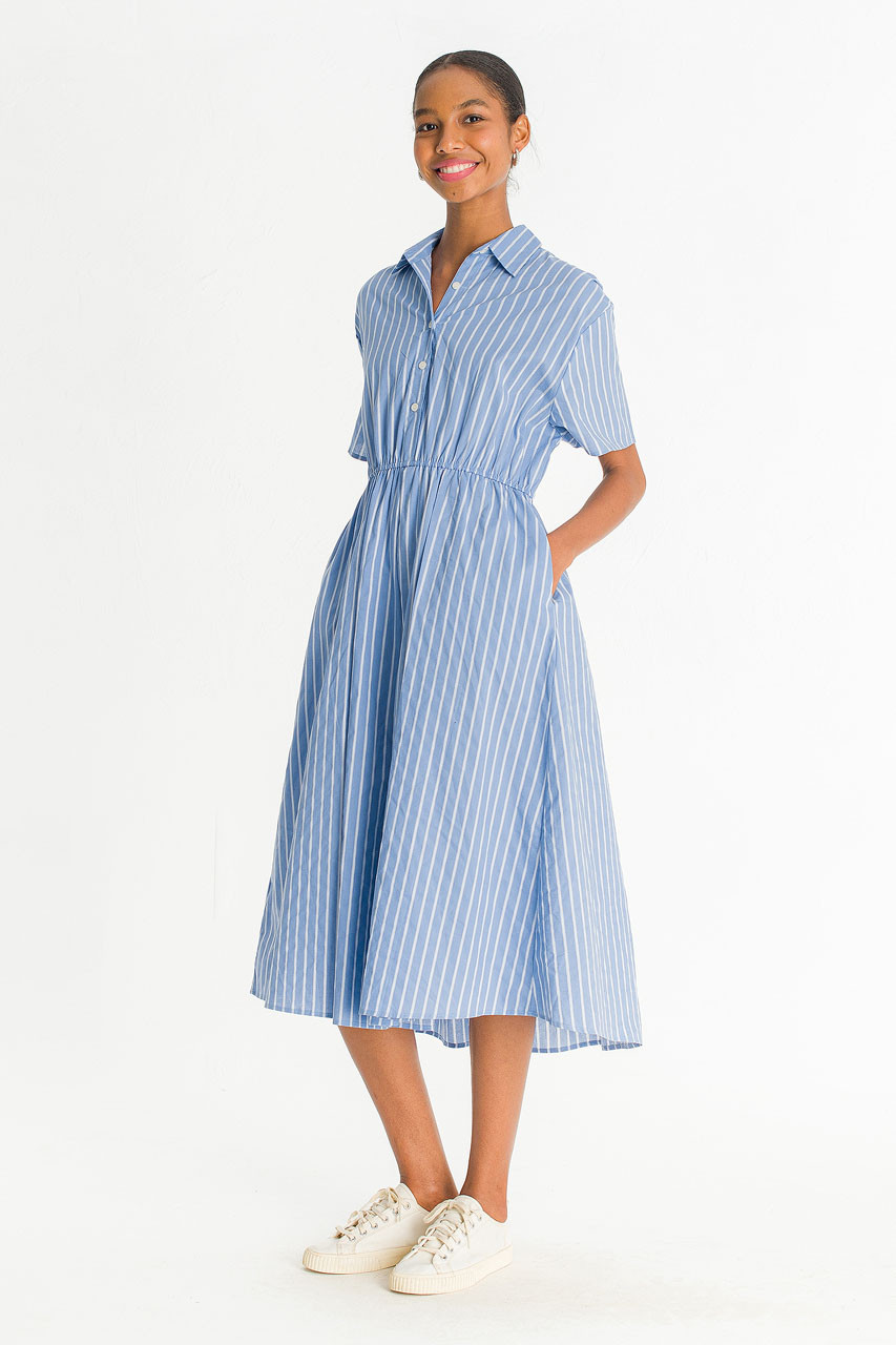 Noa Stripe Shirt Dress, Blue
