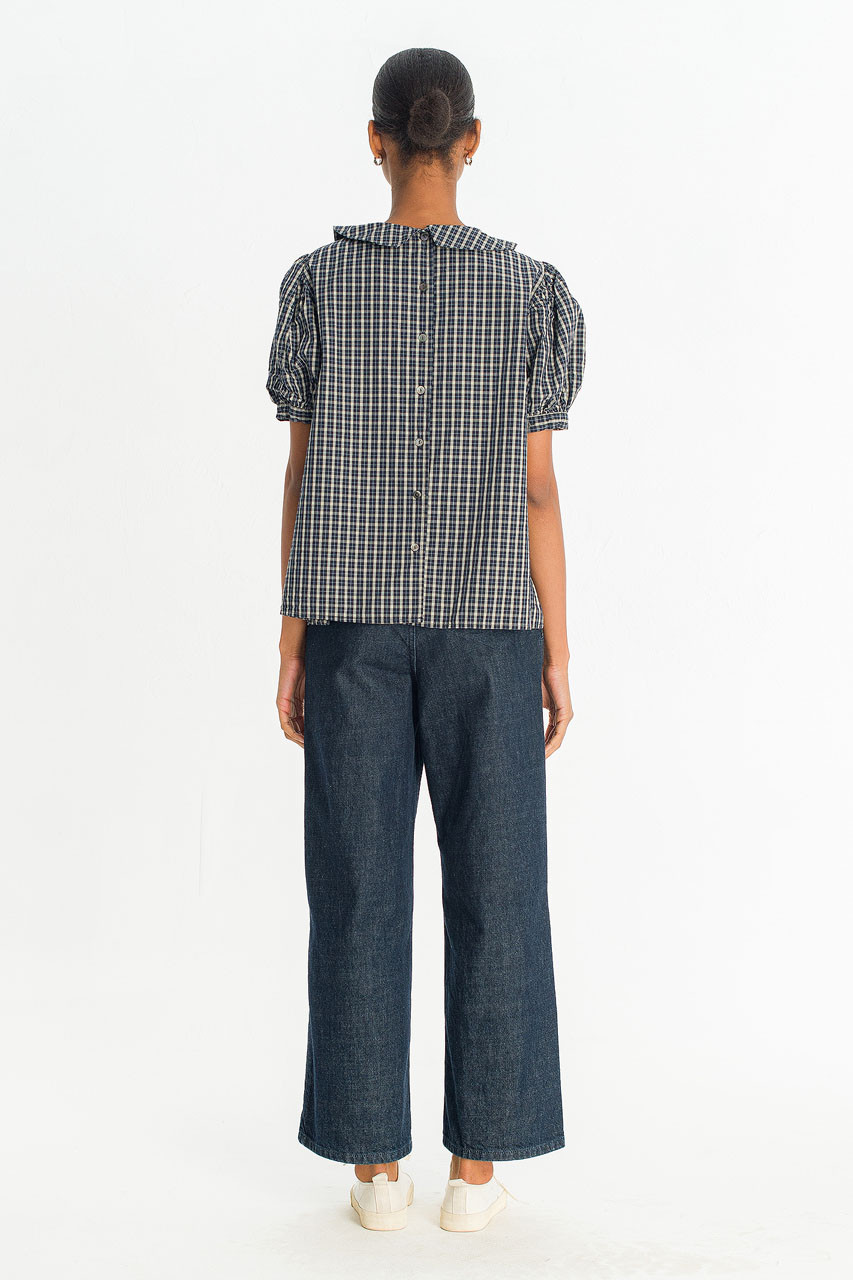 Yuha Check Shirt, Navy/Ivory