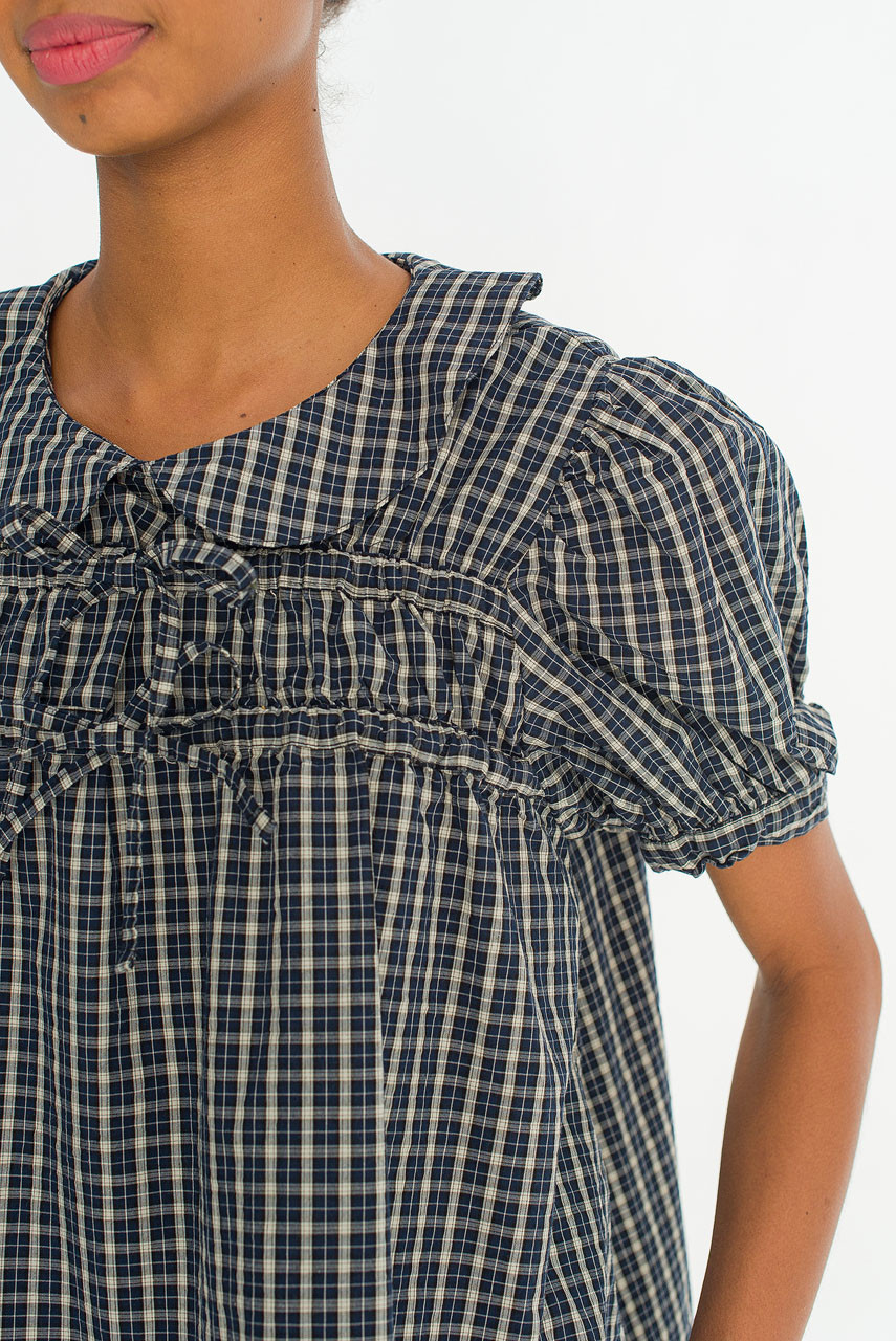 Yuha Check Shirt, Navy/Ivory