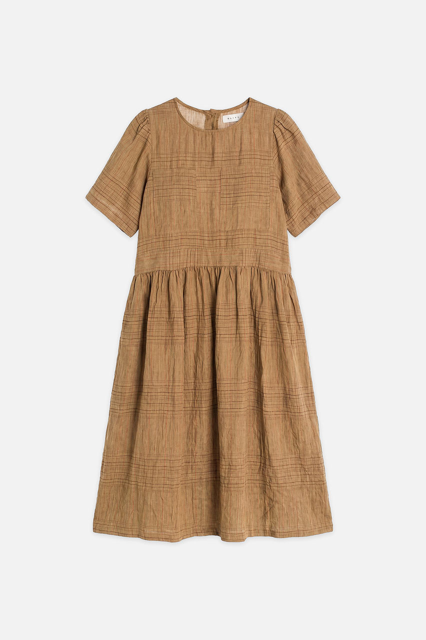 Coen Check Dress, Beige