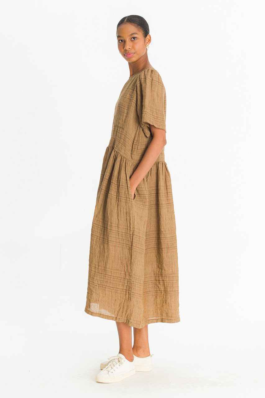 Coen Check Dress, Beige
