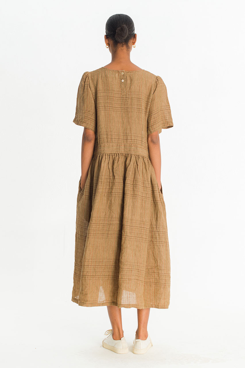 Coen Check Dress, Beige