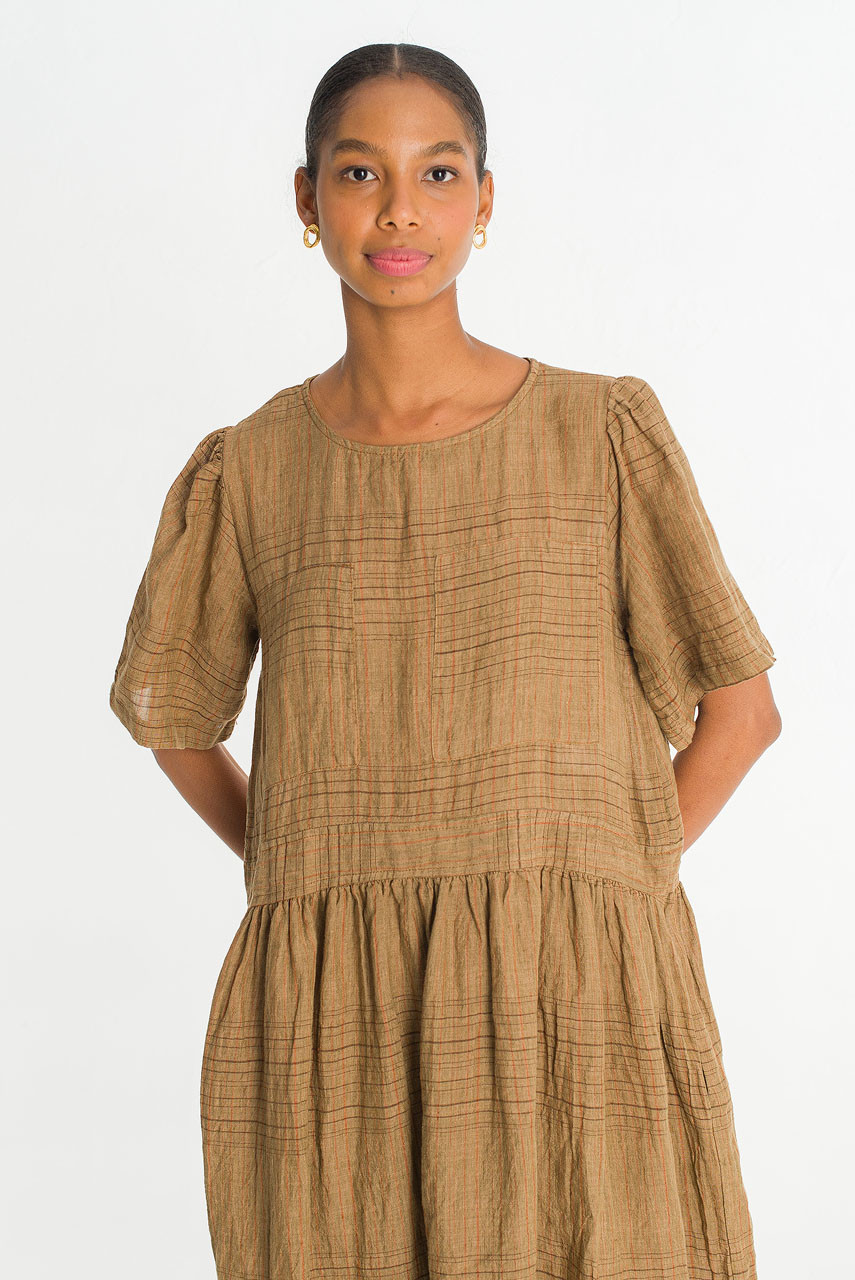 Coen Check Dress, Beige