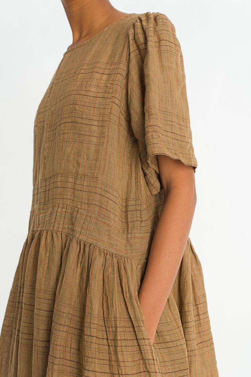Coen Check Dress, Beige