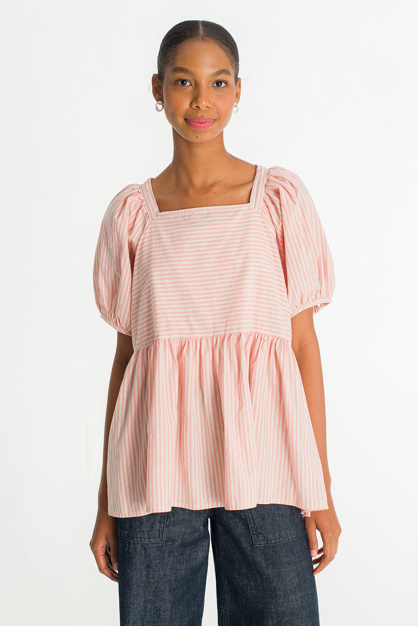 Candy Stripe Cotton Tunic, Pink
