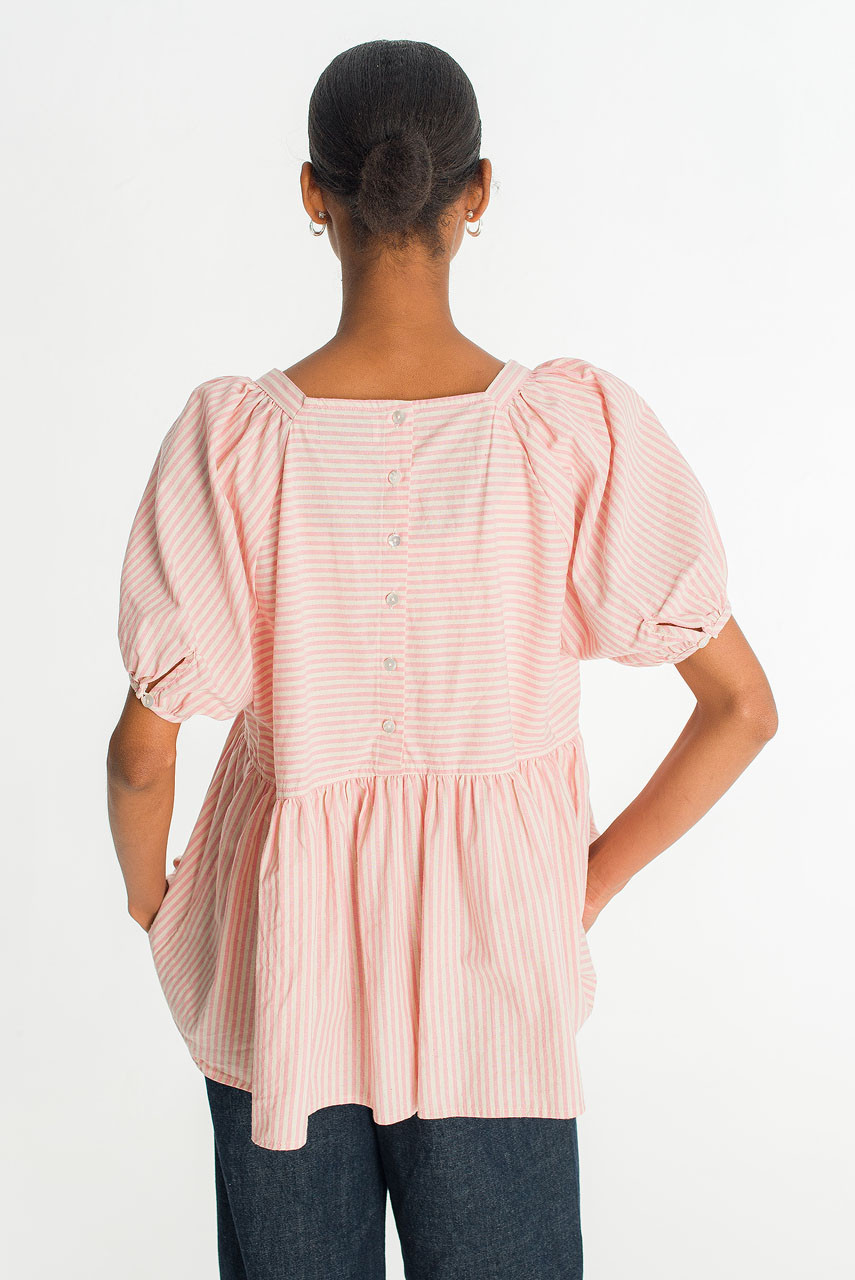Candy Stripe Cotton Tunic, Pink