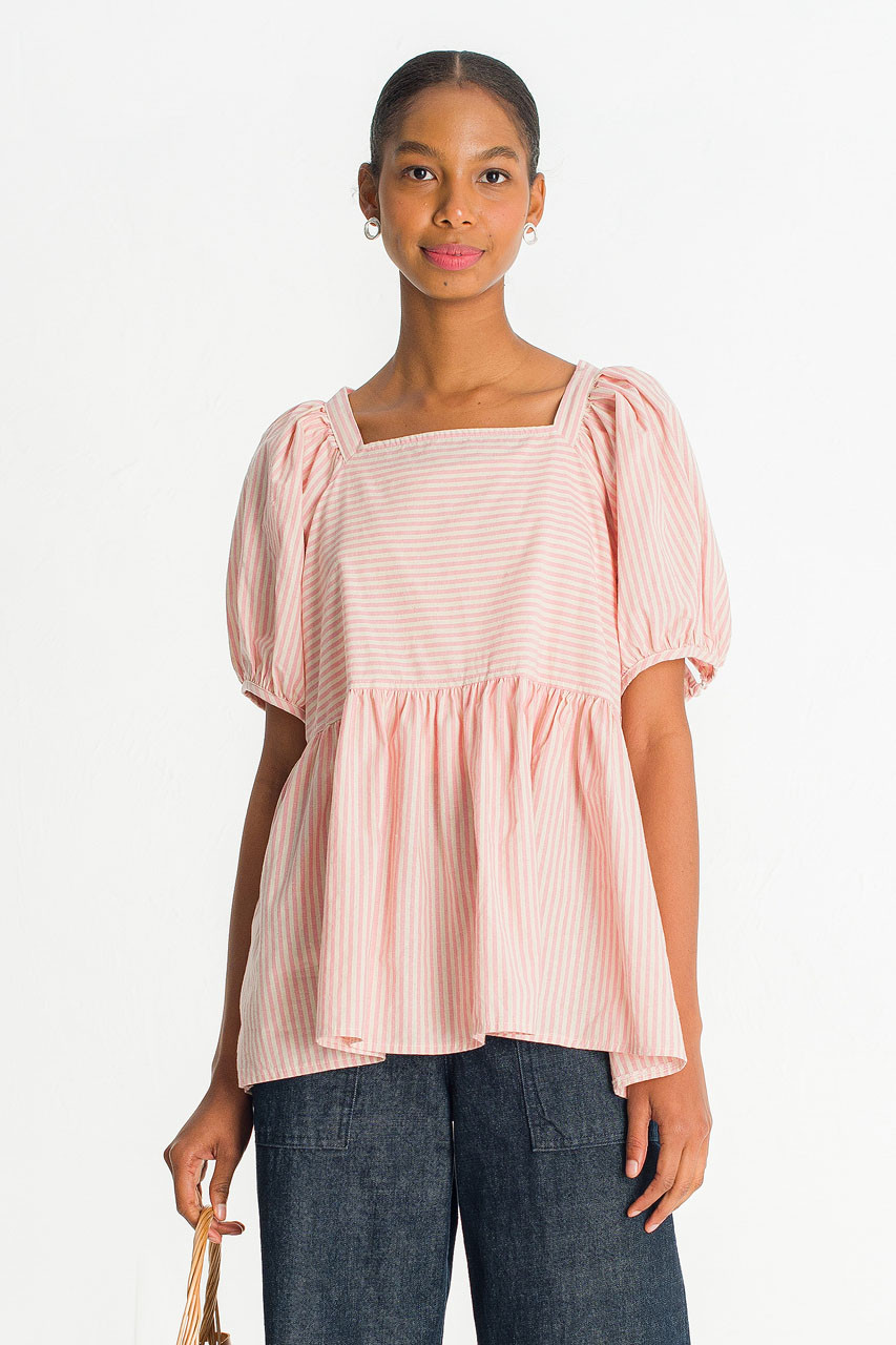 Candy Stripe Cotton Tunic, Pink