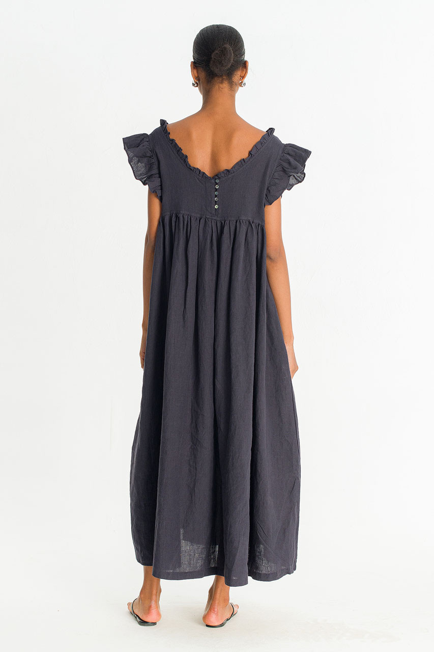 Frill Detail Sleeveless  Dress, Navy