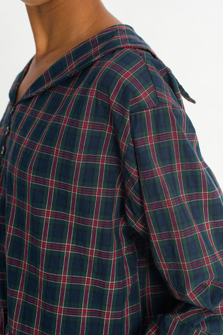 Roi Check Sailor Dress, Green