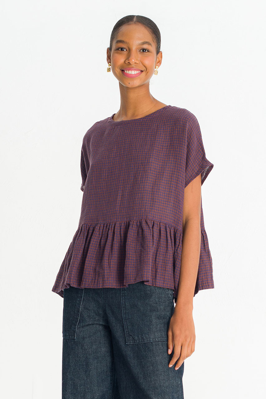 Mie Frill Blouse, Brown