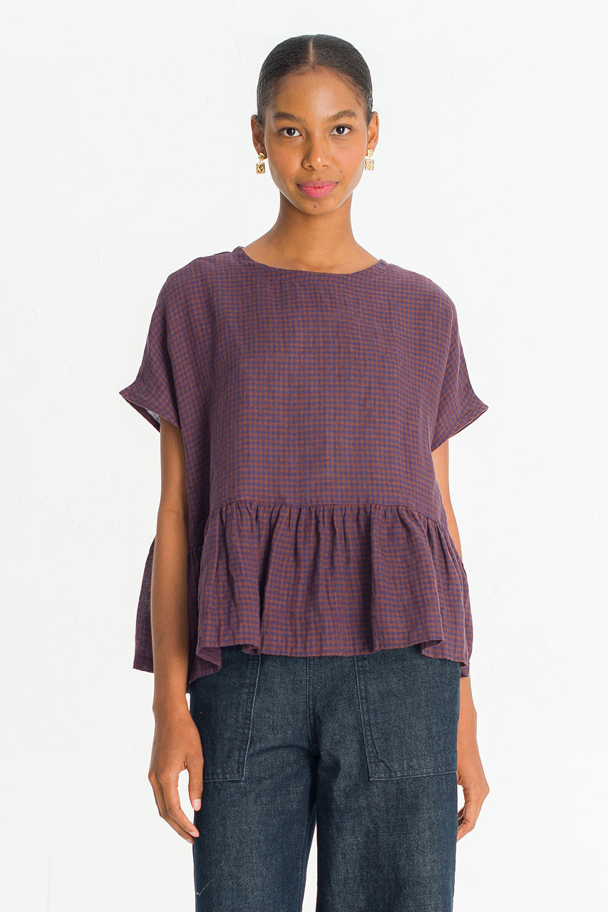 Mie Frill Blouse, Brown
