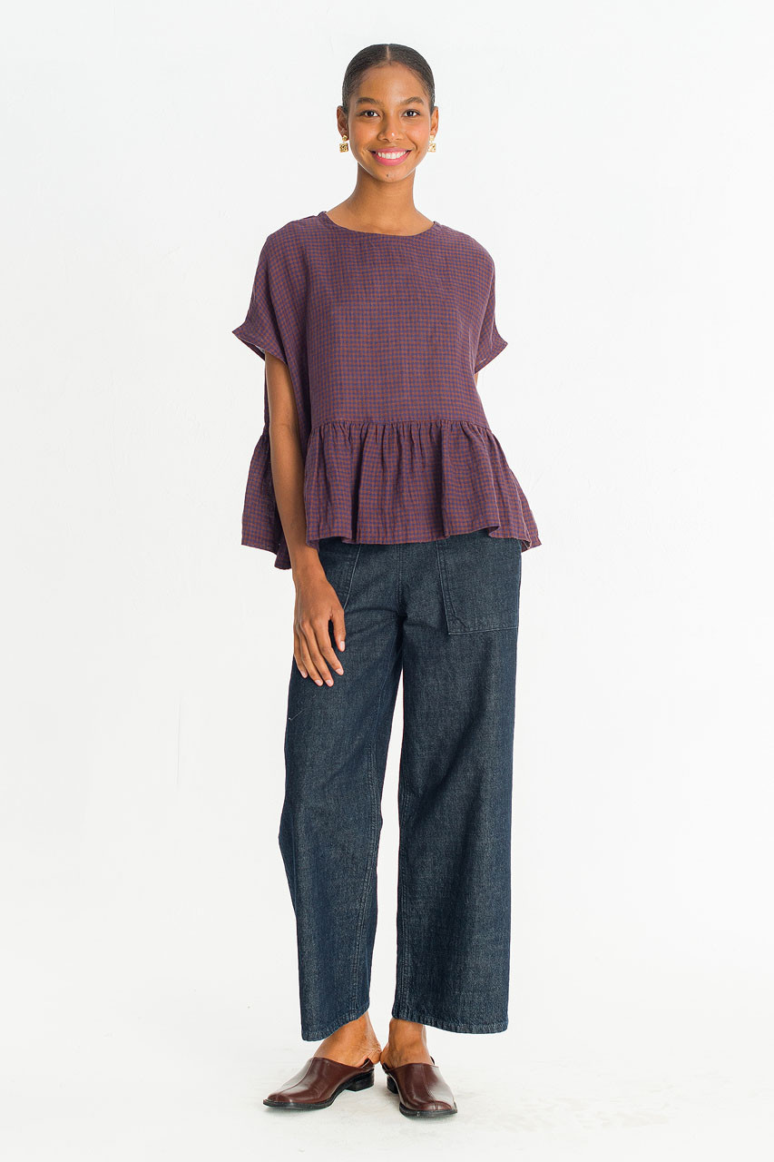 Mie Frill Blouse, Brown