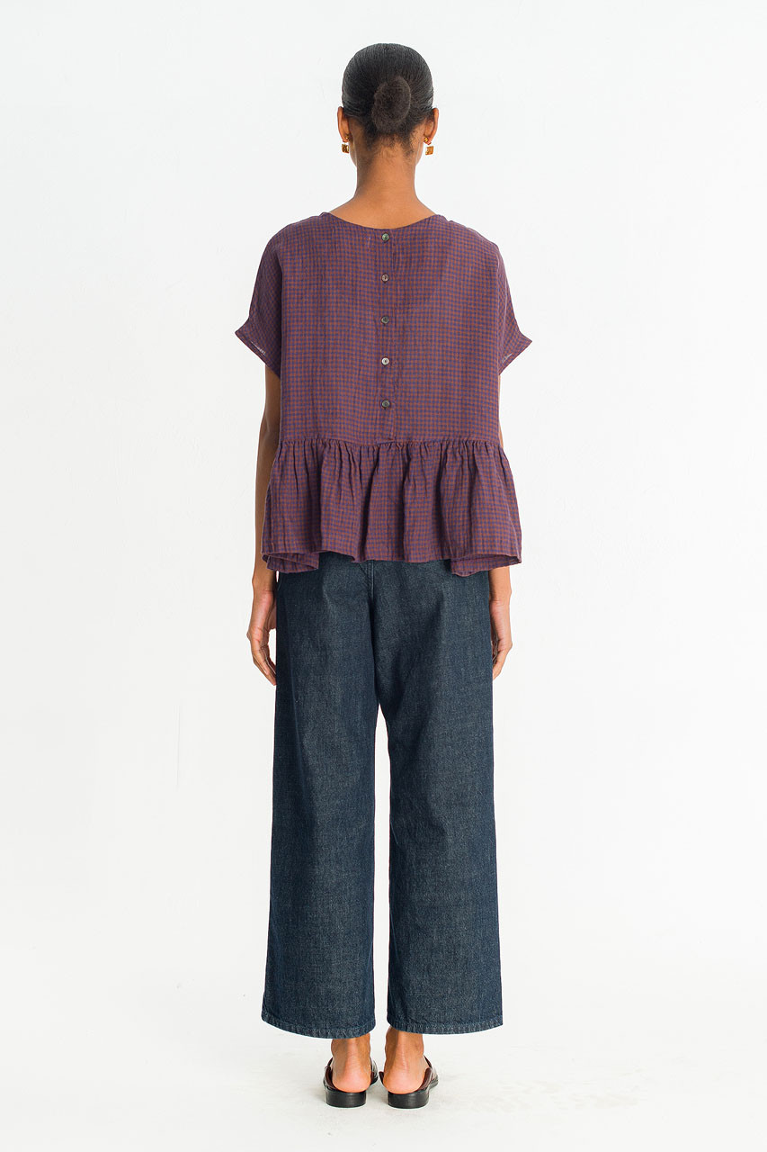 Mie Frill Blouse, Brown