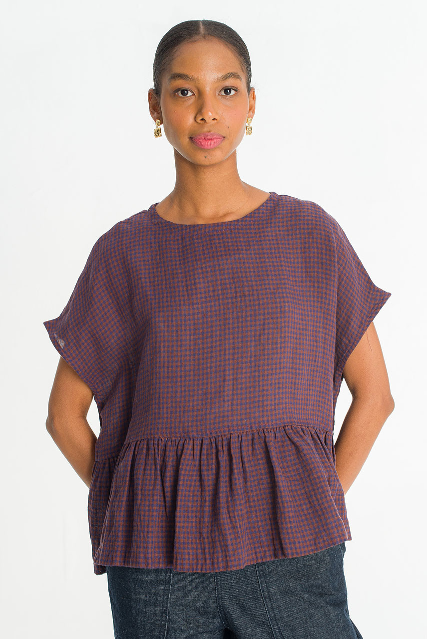 blouse for / トップス Frilled Brown gather Yoli